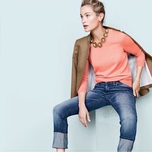 J. Crew Tippi 3/4 Sleeve Merino Wool Coral Sweater